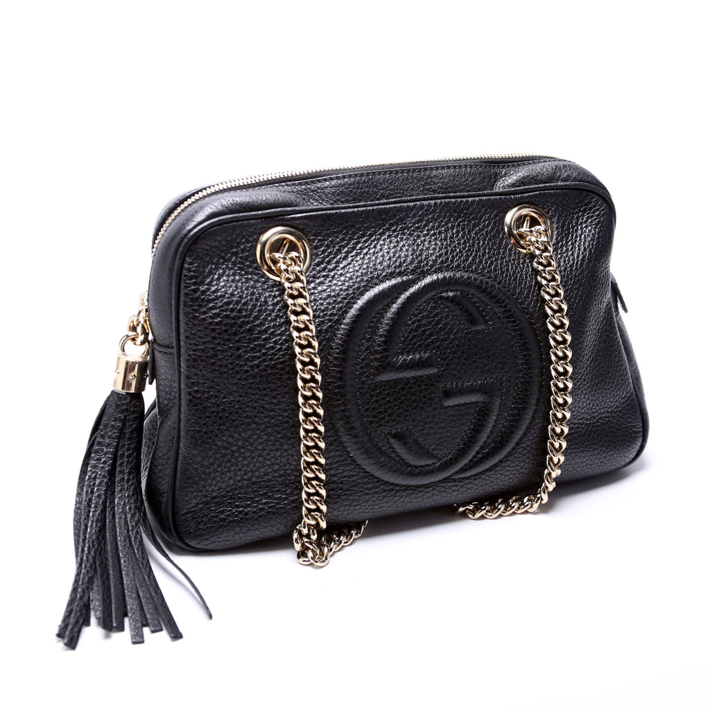308983 Soho Chain Shoulder Bag Black
