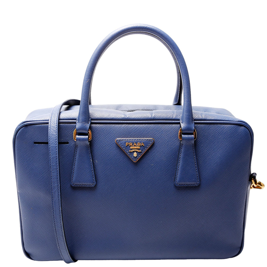 Saffiano Lux Bauletto Bag Blue