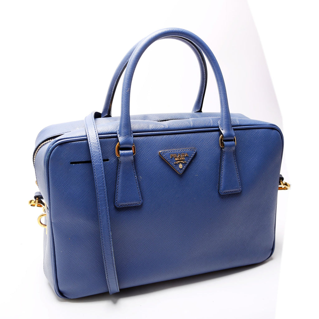 Saffiano Lux Bauletto Bag Blue
