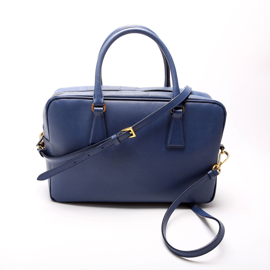 Saffiano Lux Bauletto Bag Blue