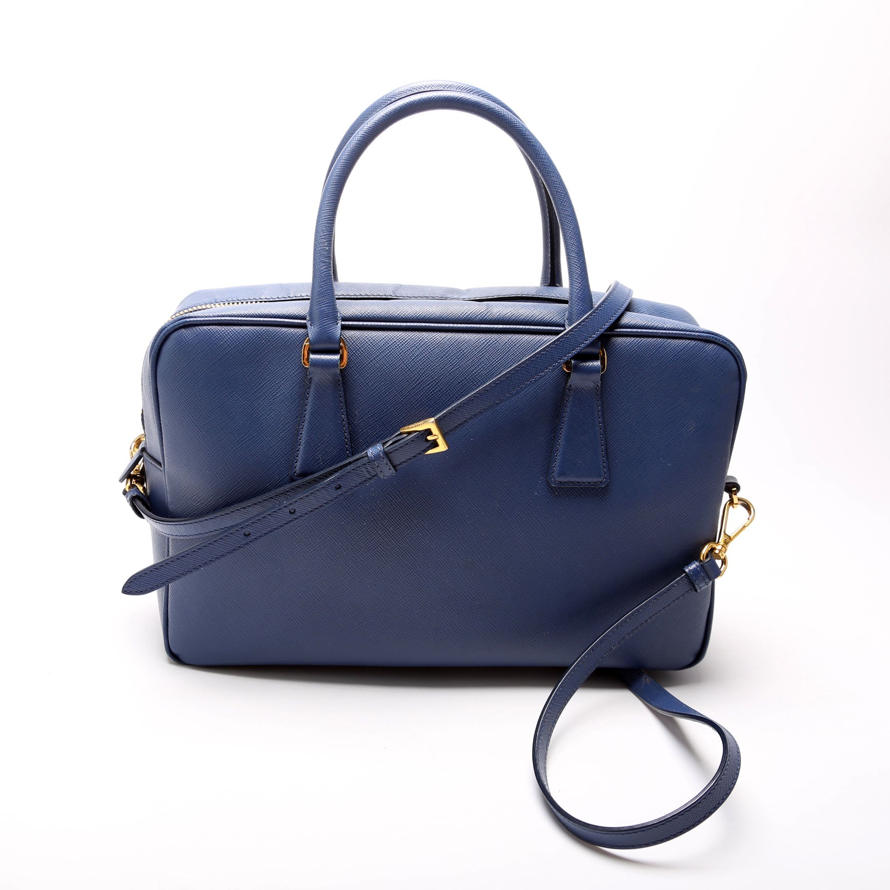 Saffiano Lux Bauletto Bag Blue