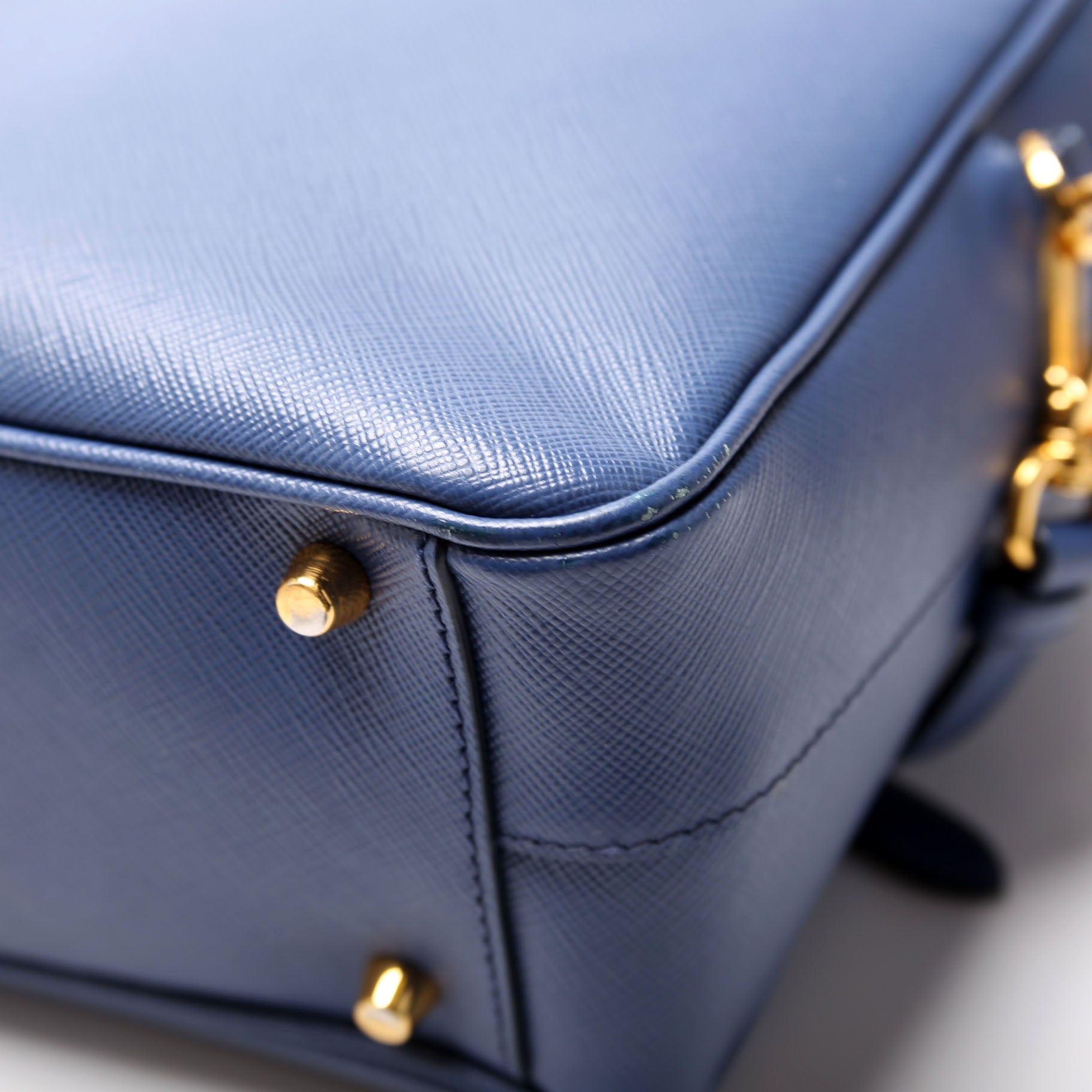 Saffiano Lux Bauletto Bag Blue