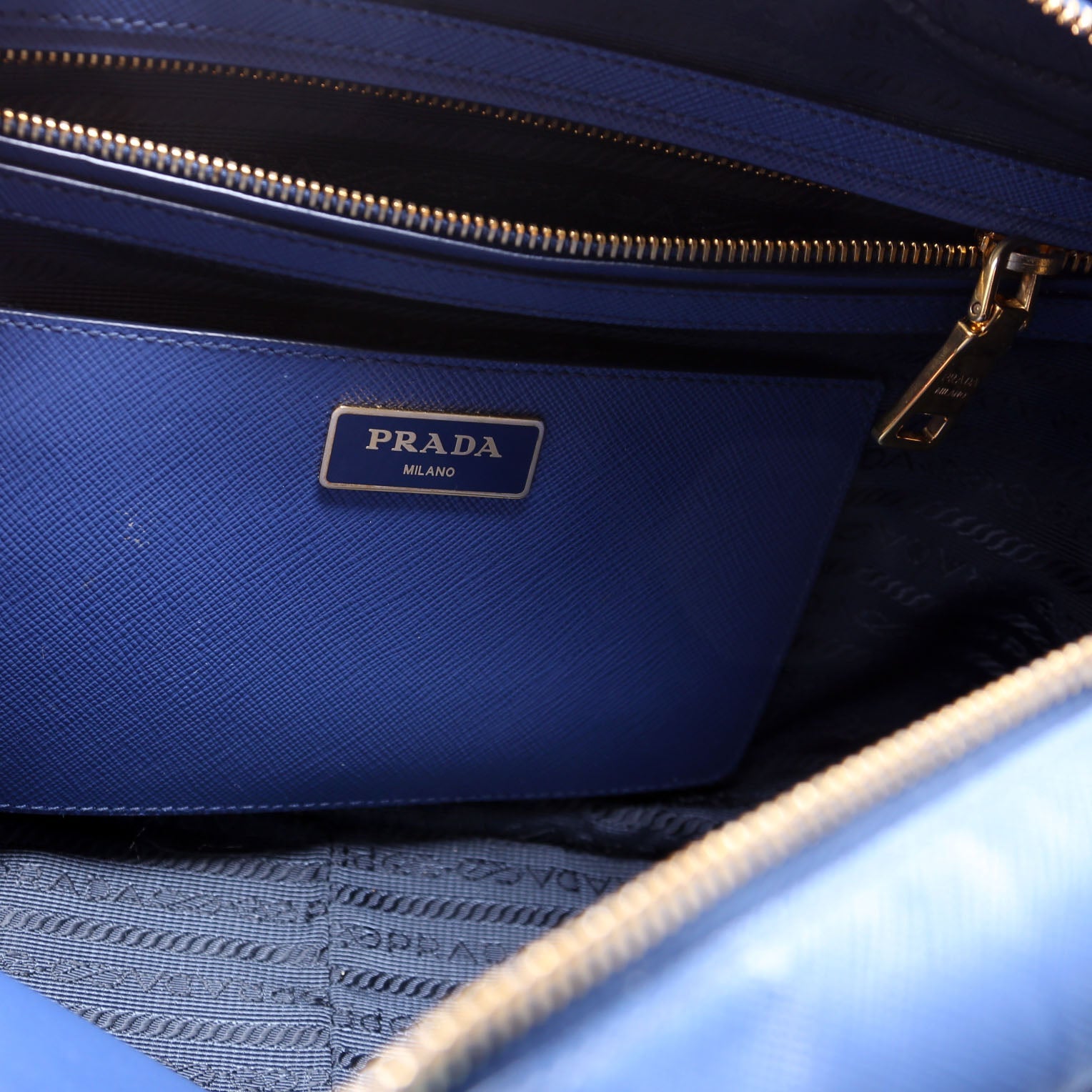 Saffiano Lux Bauletto Bag Blue
