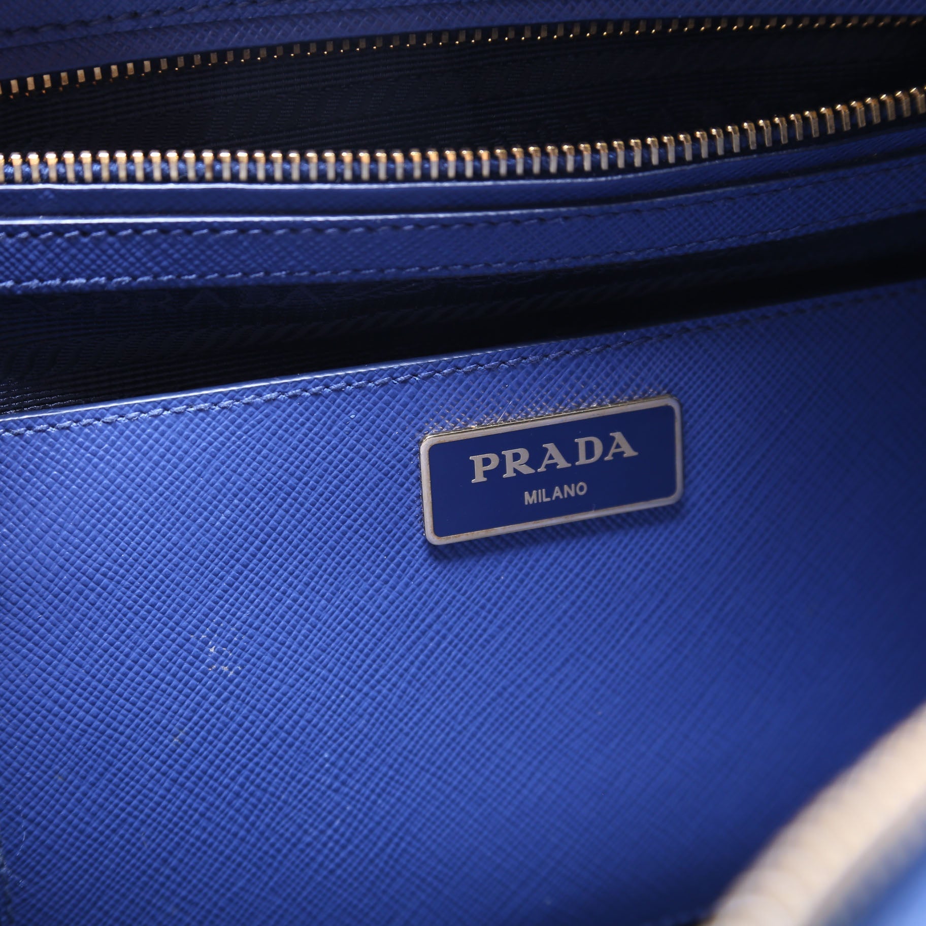 Saffiano Lux Bauletto Bag Blue