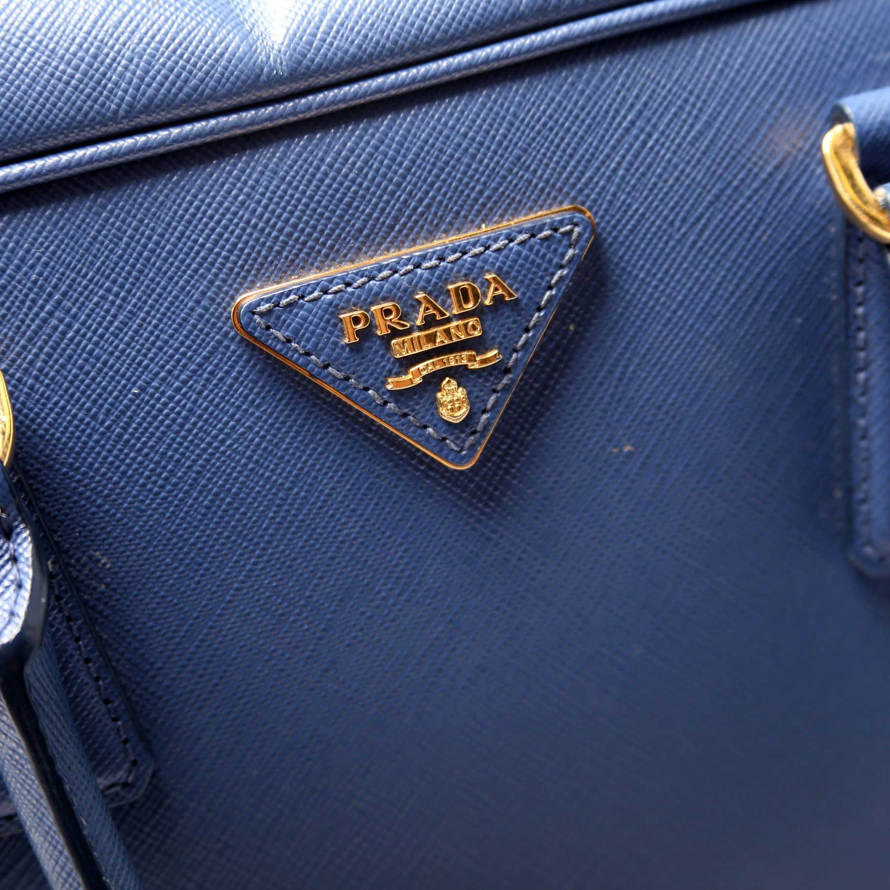 Saffiano Lux Bauletto Bag Blue