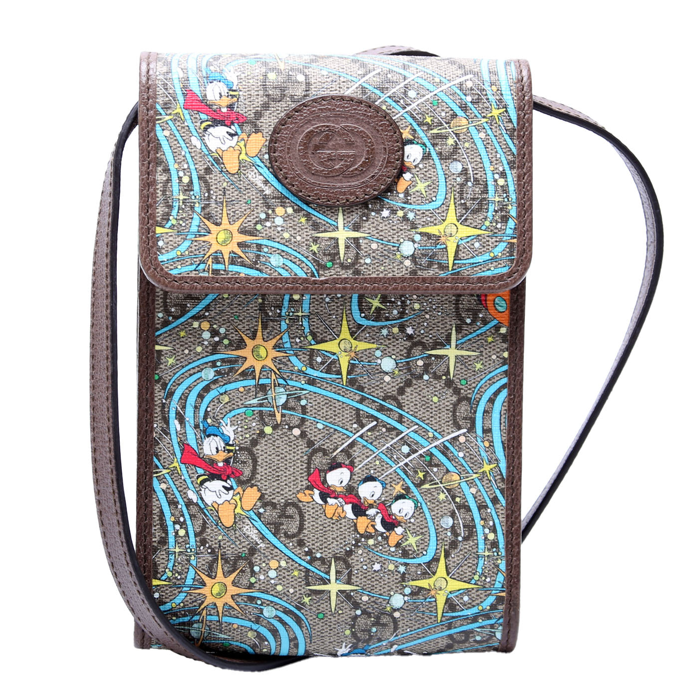 Gucci 647927 X Disney GG Supreme Donald Duck Mini Crossbody