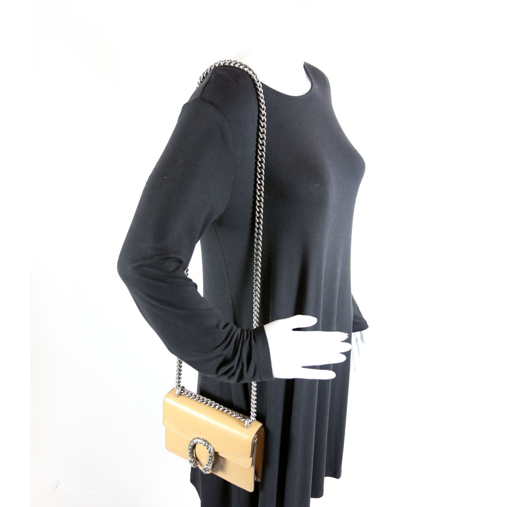 421970 Dionysus Leather Shoulder Mini Tan
