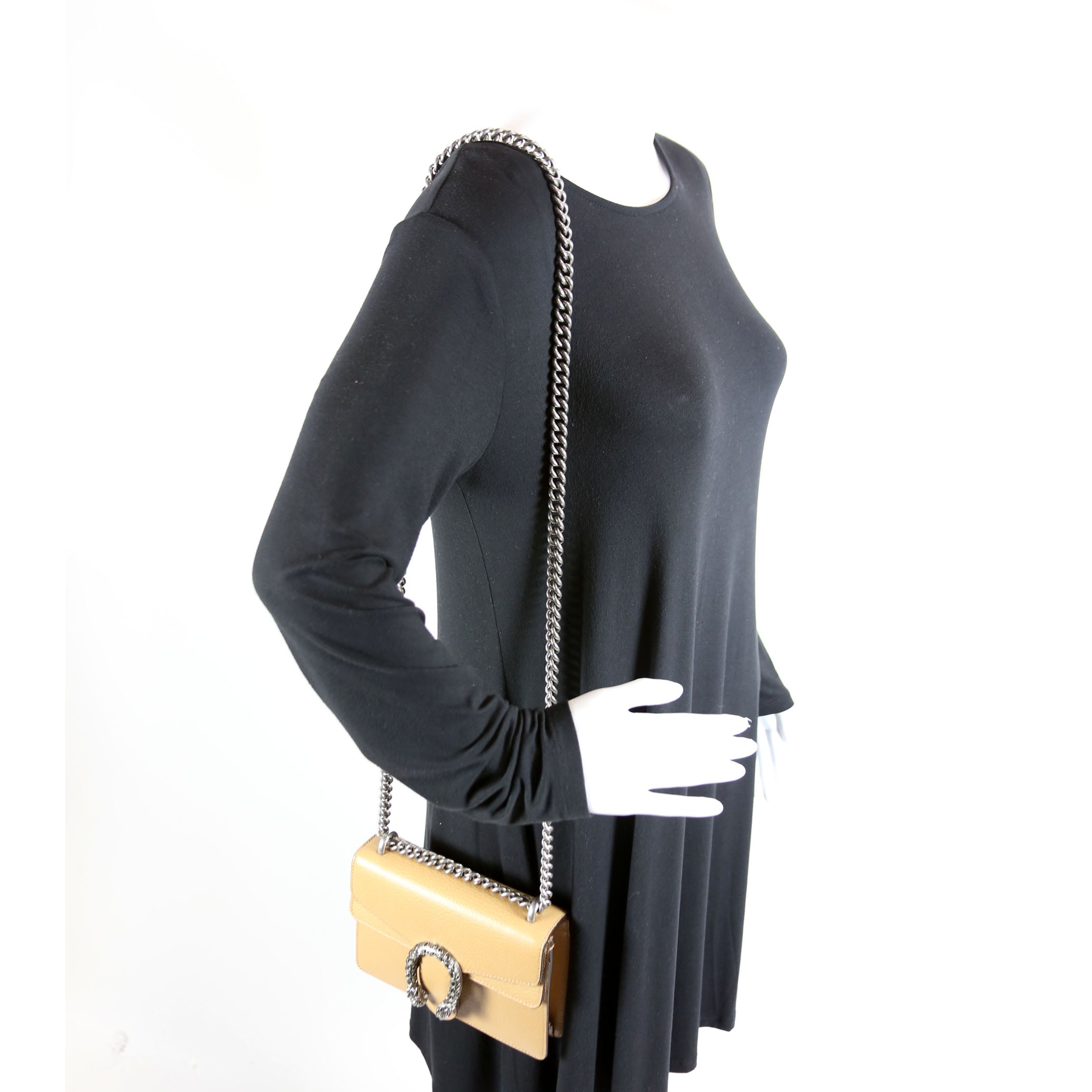 421970 Dionysus Leather Shoulder Mini Tan
