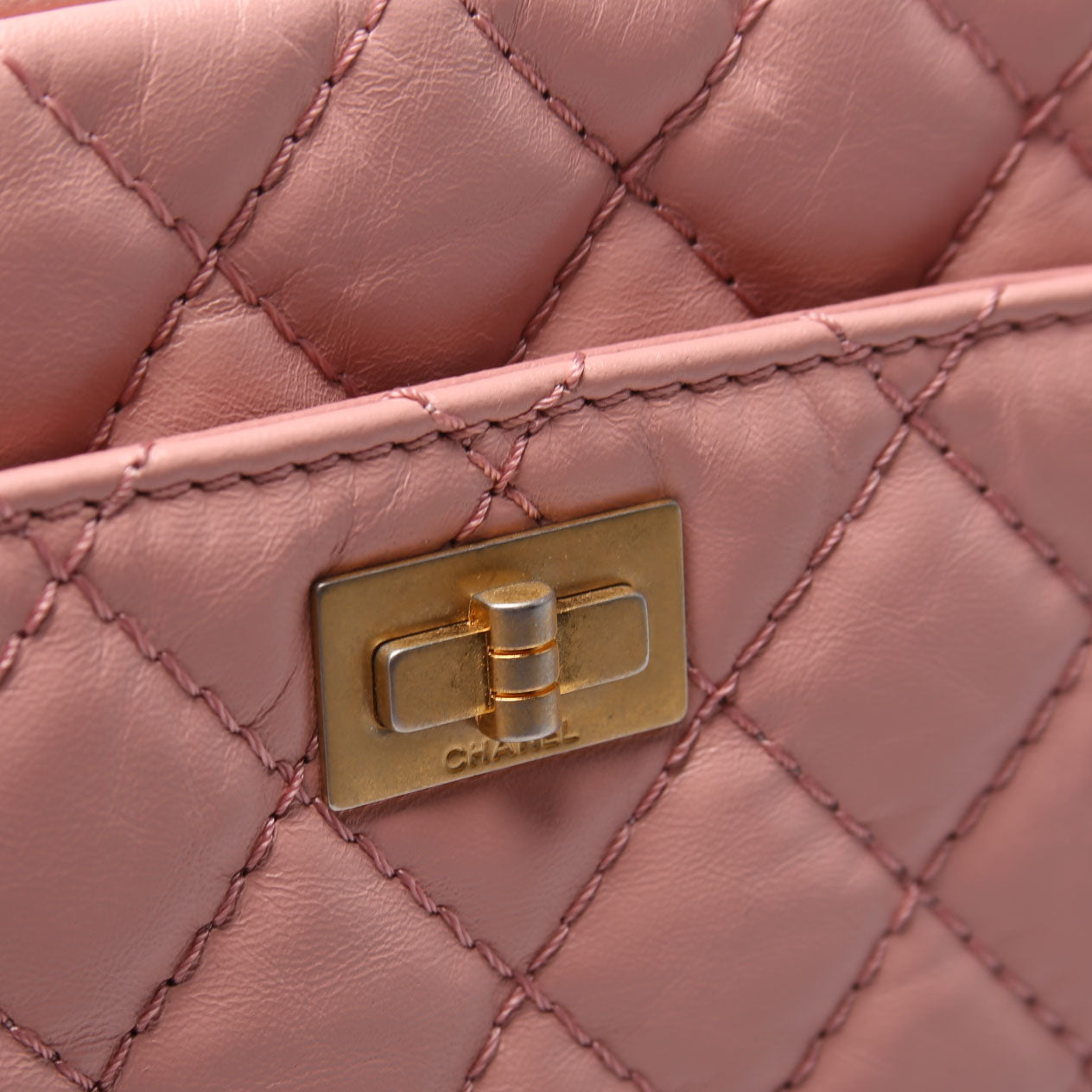 2.55 Reissue Mini Camera Bag Quilted Aged Calfskin Pink