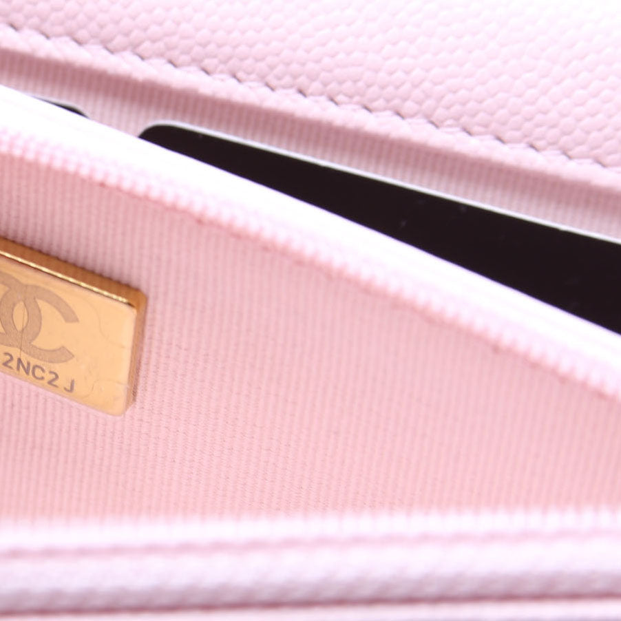 Wallet On Chain Crystal CC Quilted Caviar RFID