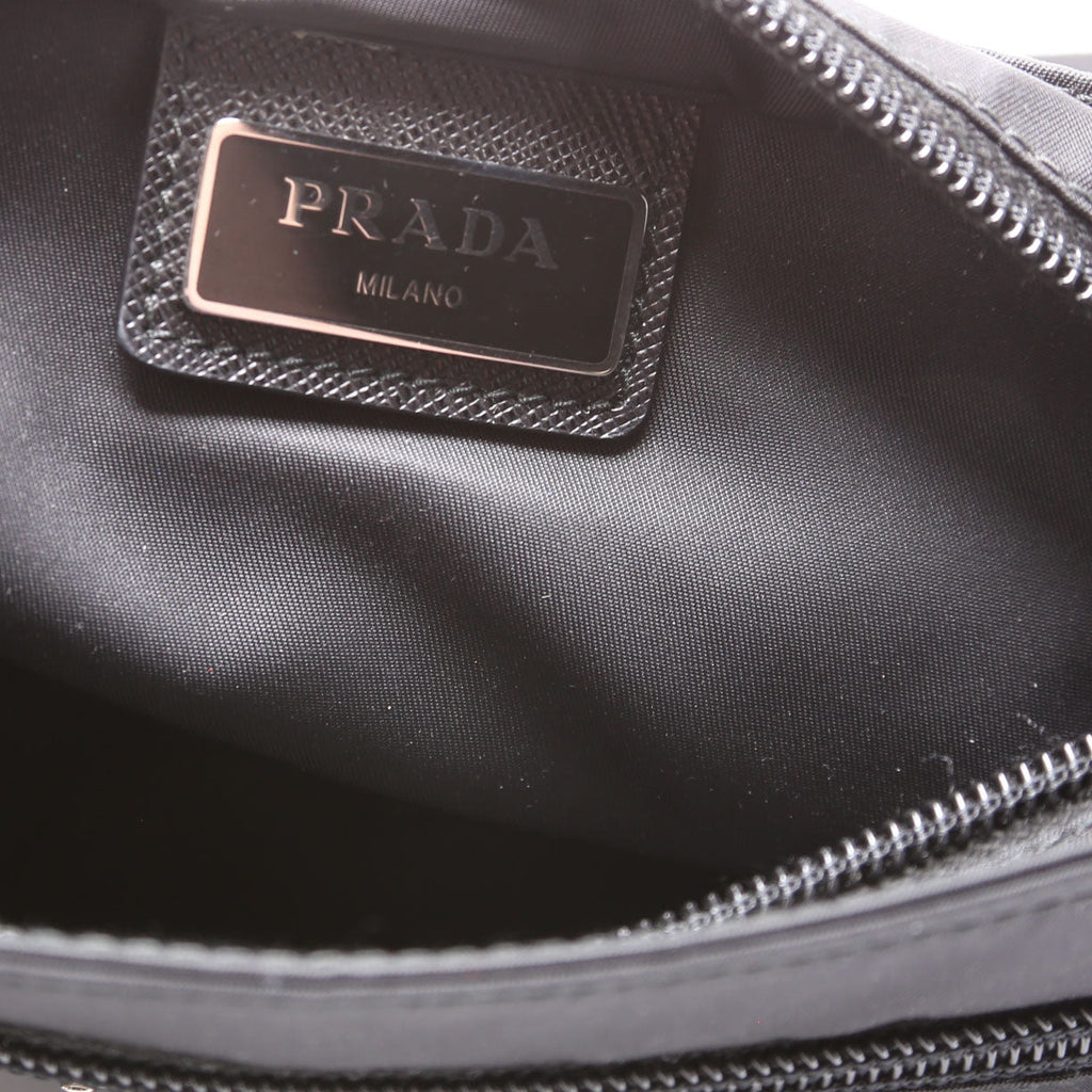 Nylon Flat Small Messenger Black