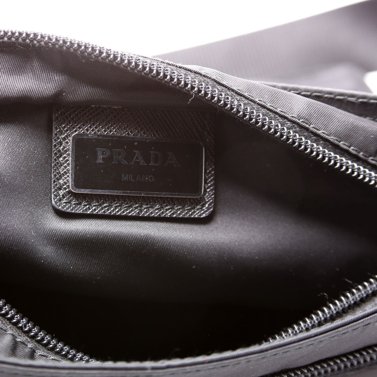 Nylon Flat Small Messenger Black