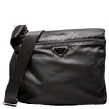 Nylon Flat Small Messenger Black
