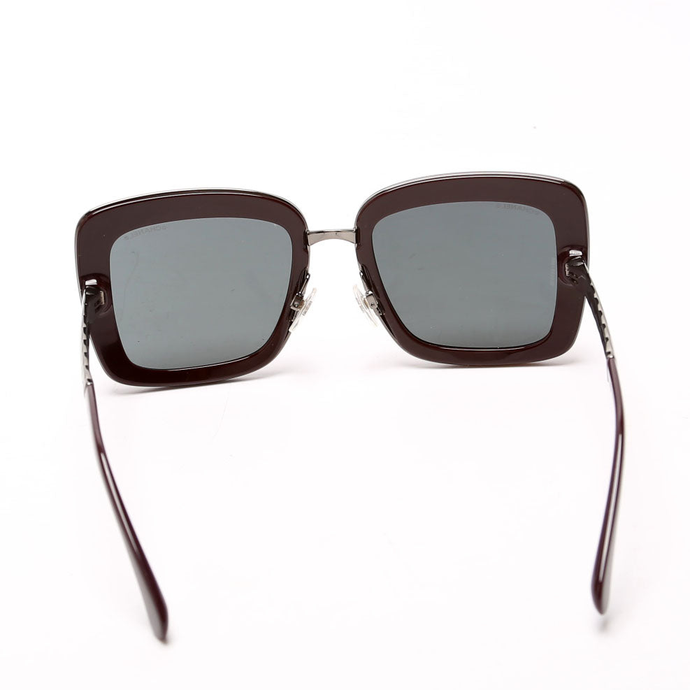 5369 Oversized Square Sunglasses Burgundy