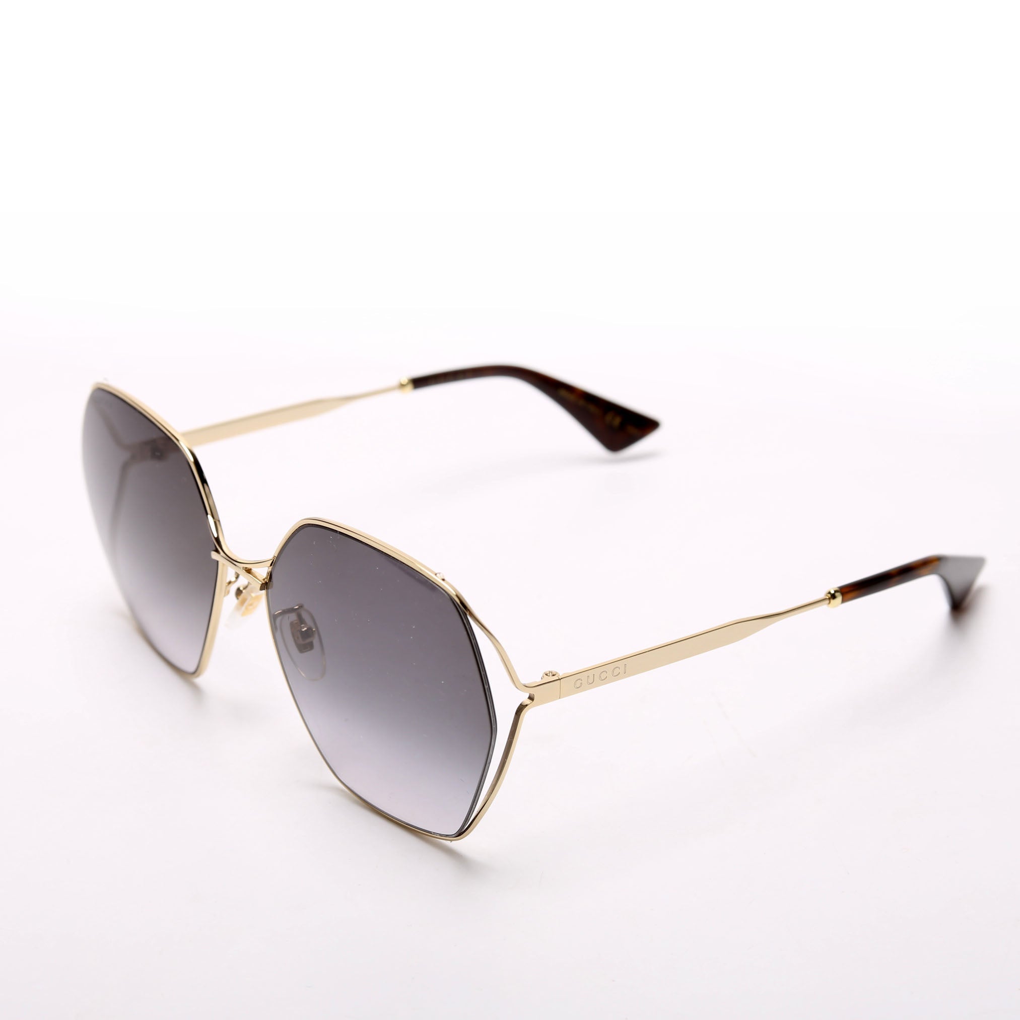 GG0818SA Oversized Sunglasses Black/Gold