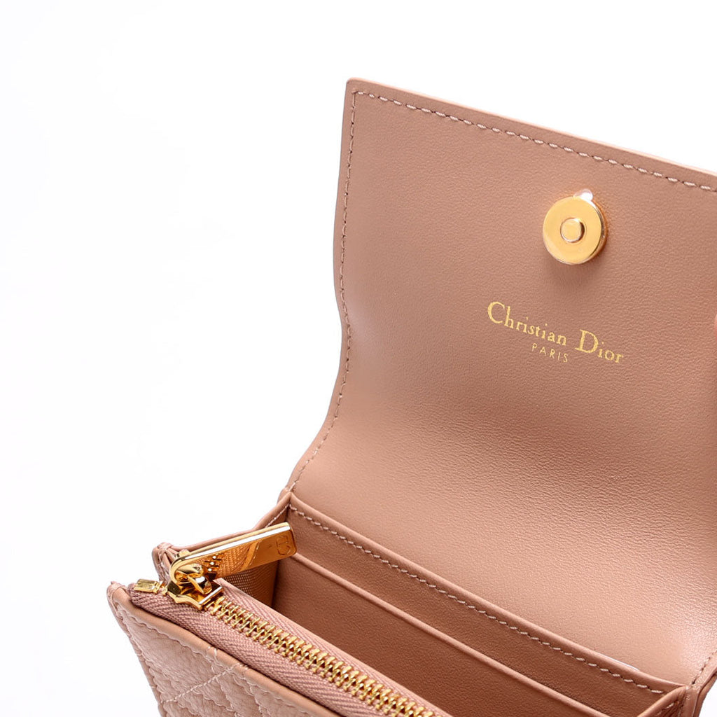 Caro Glycine Cannage Compact Wallet Tan