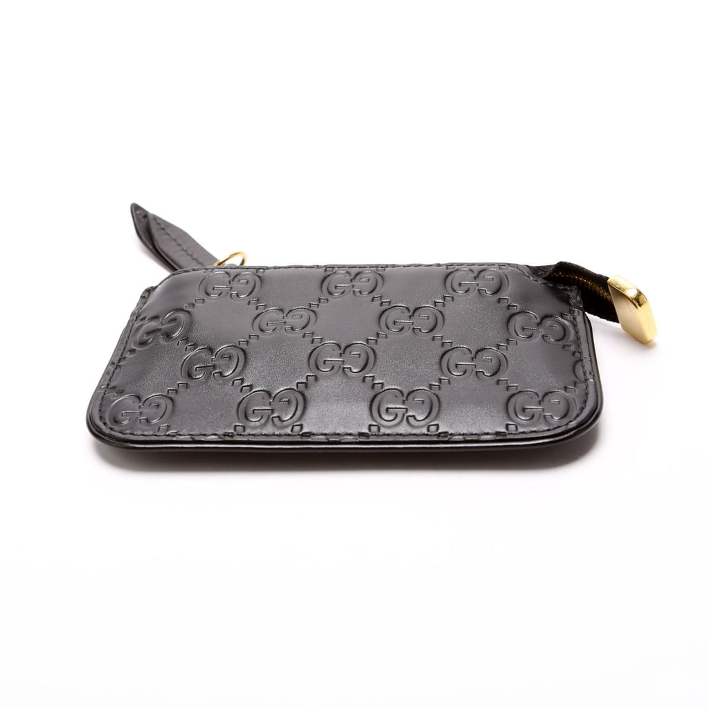 447964 GG Leather Key Pouch Black