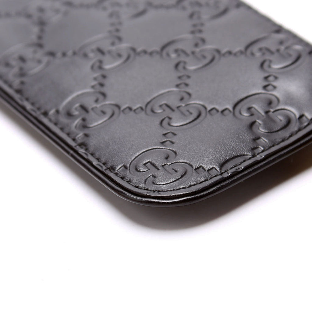 447964 GG Leather Key Pouch Black