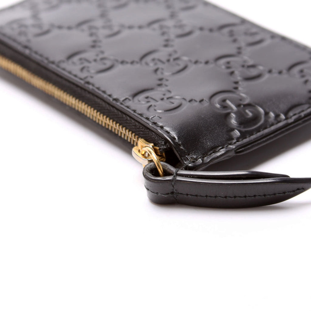 447964 GG Leather Key Pouch Black