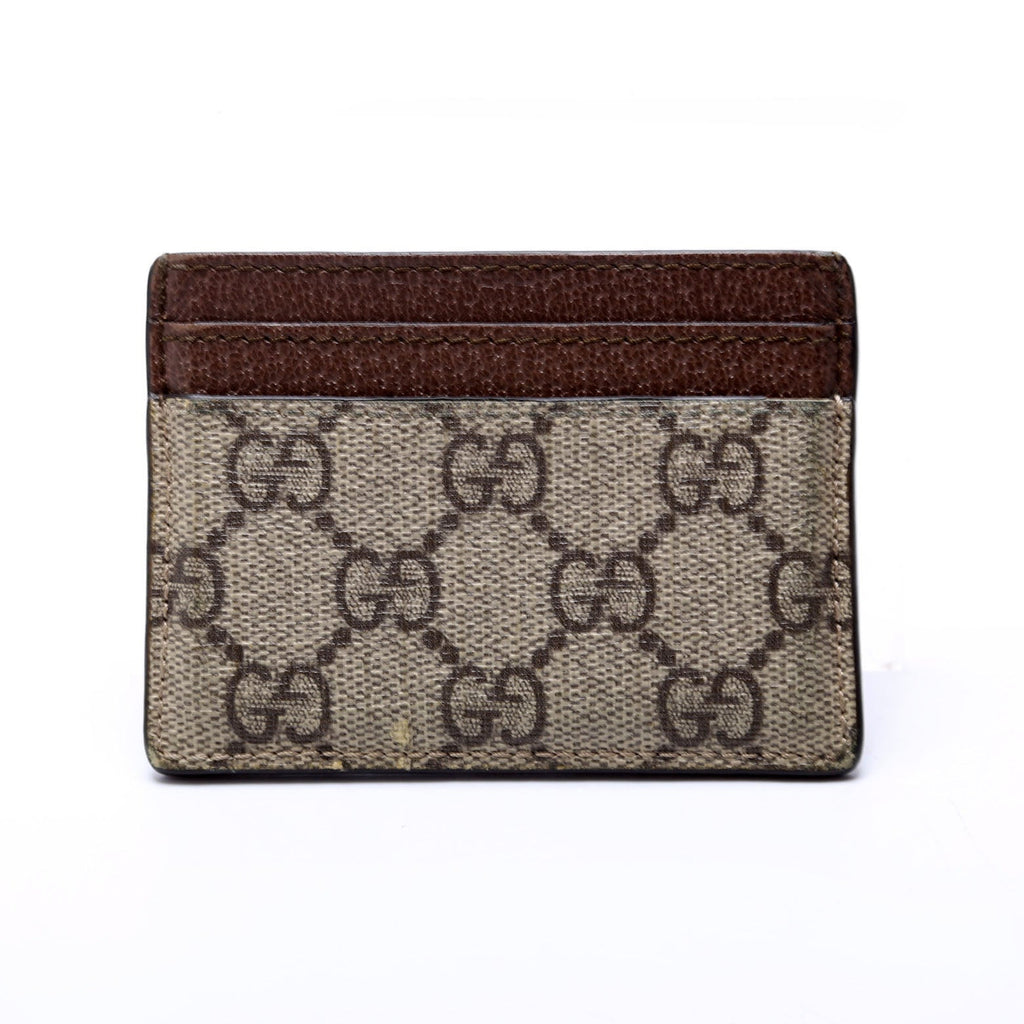 523159 Ophidia GG Card Case Brown