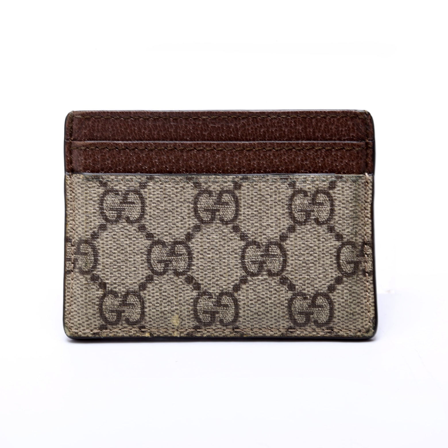 523159 Ophidia GG Card Case Brown
