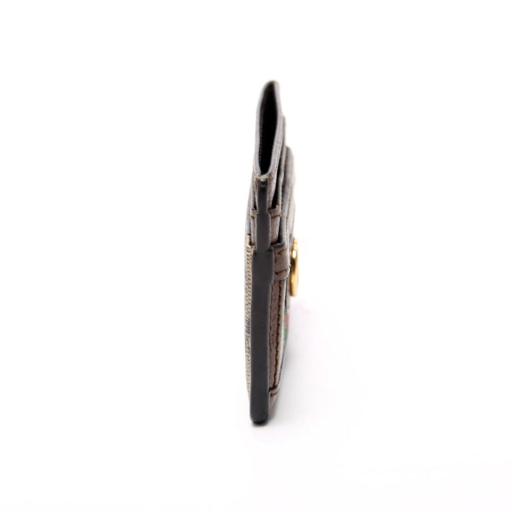 523159 Ophidia GG Card Case Brown