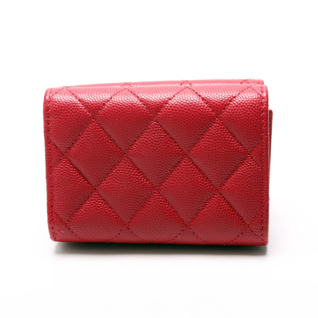 Crystal CC Compact Wallet Caviar Berry