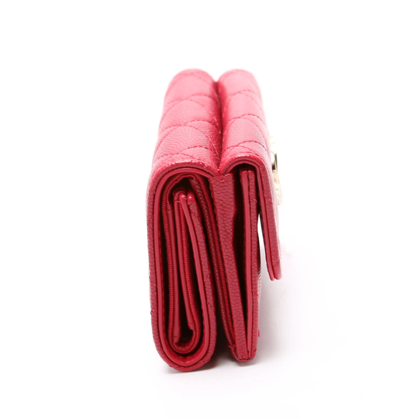 Crystal CC Compact Wallet Caviar Berry