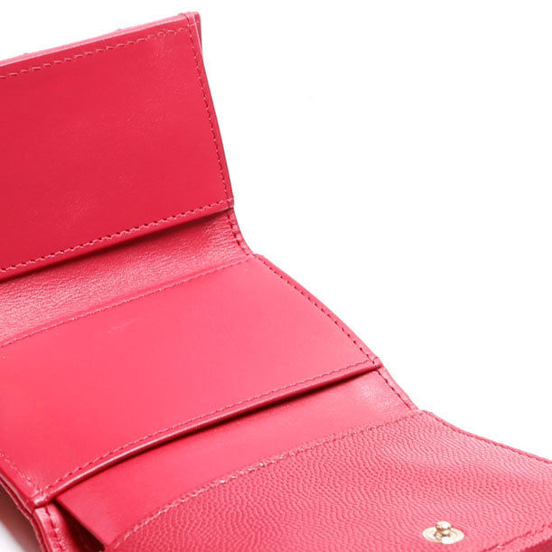 Crystal CC Compact Wallet Caviar Berry