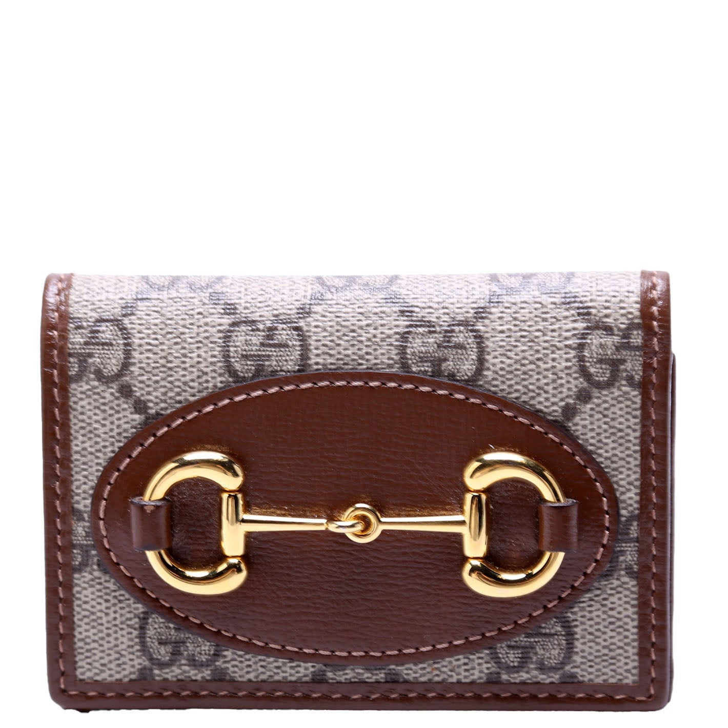 621887 Horsebit 1955 GG Supreme Card Case Brown