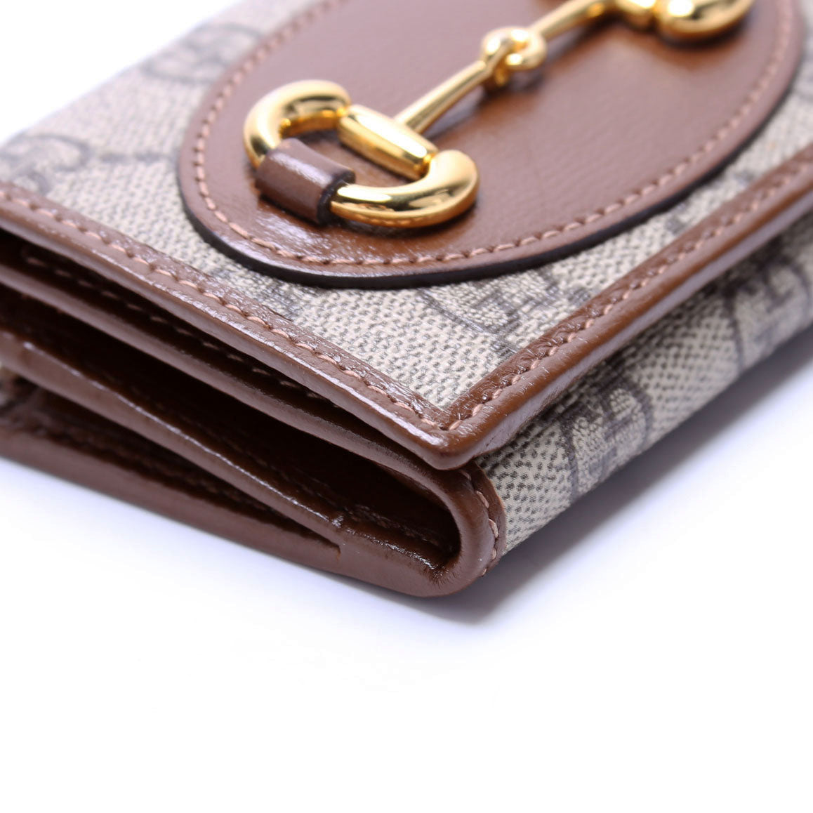 621887 Horsebit 1955 GG Supreme Card Case Brown