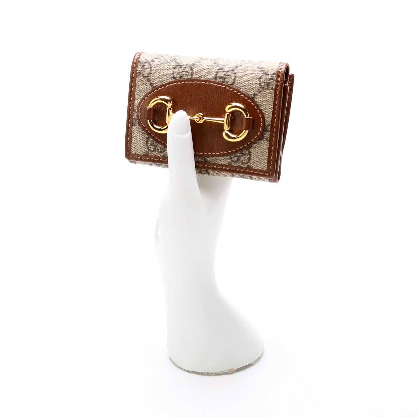 621887 Horsebit 1955 GG Supreme Card Case Brown