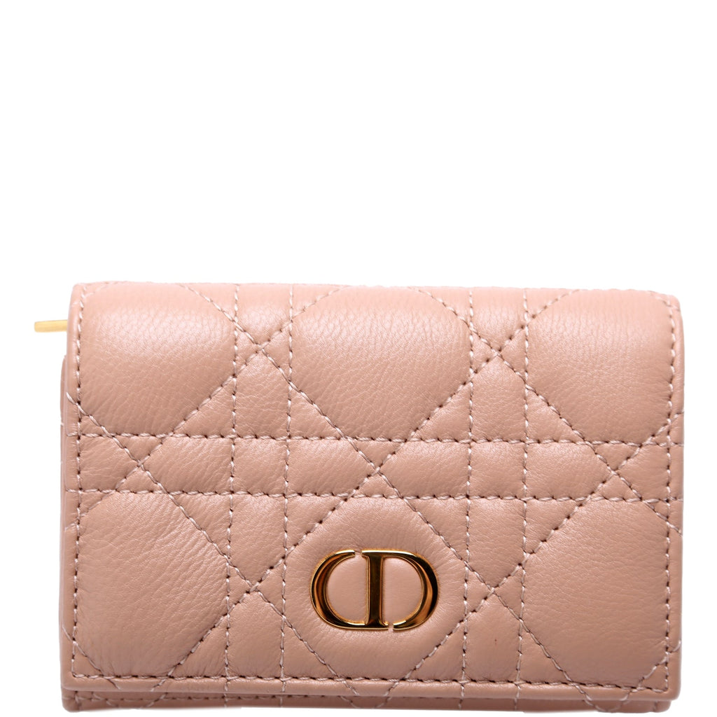 Caro Glycine Cannage Compact Wallet Tan