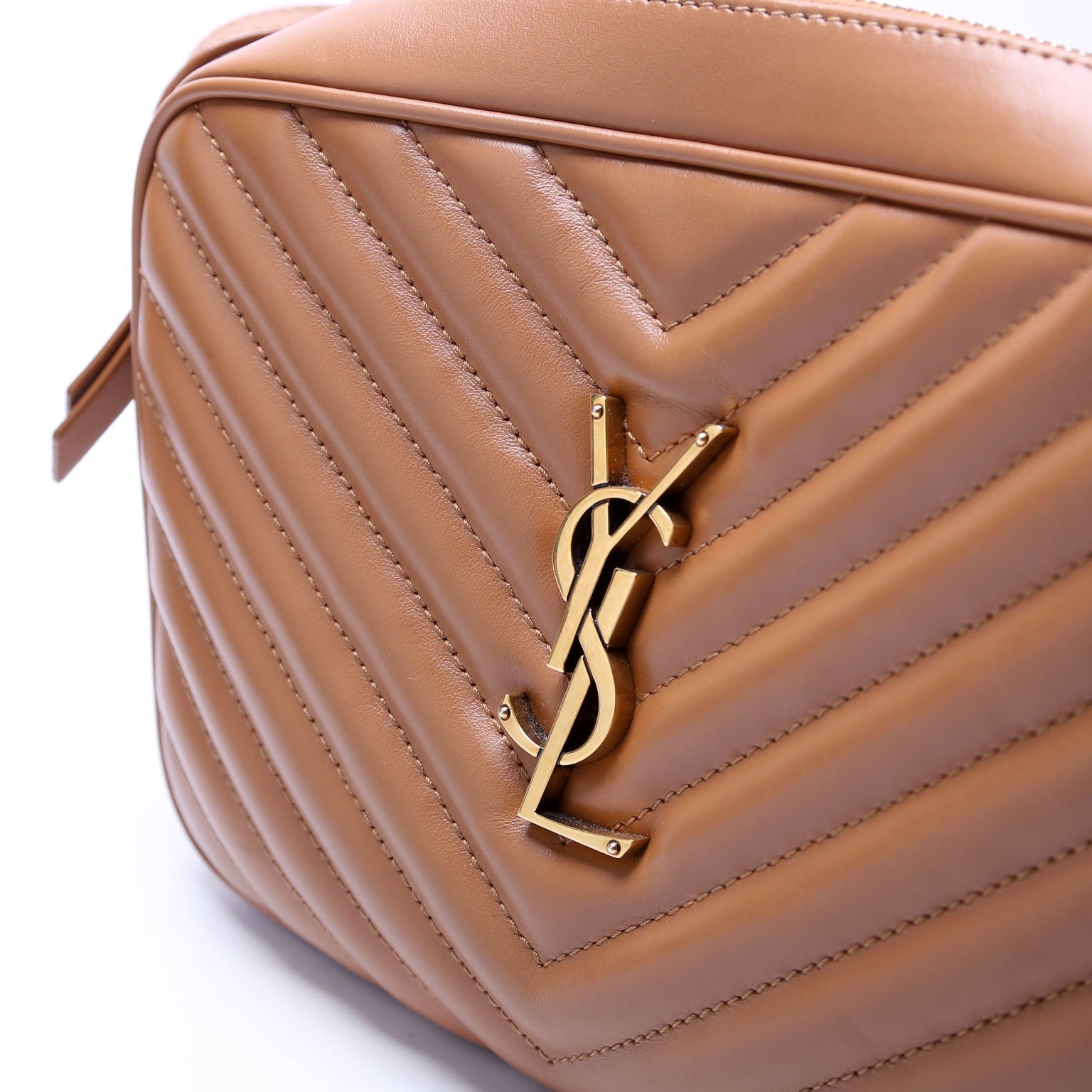 Lou Camera Bag Chevron Nude/Gold