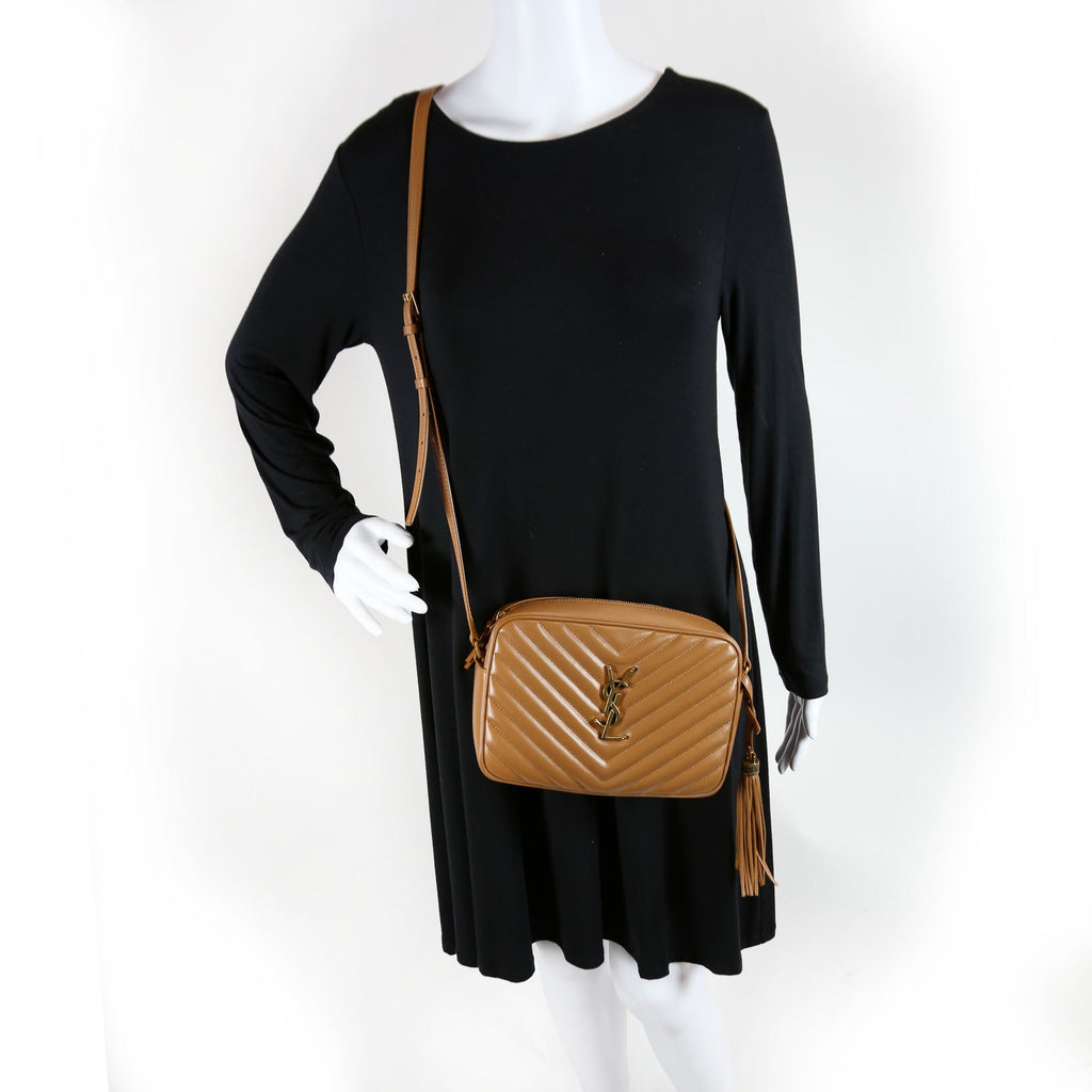Lou Camera Bag Chevron Nude/Gold