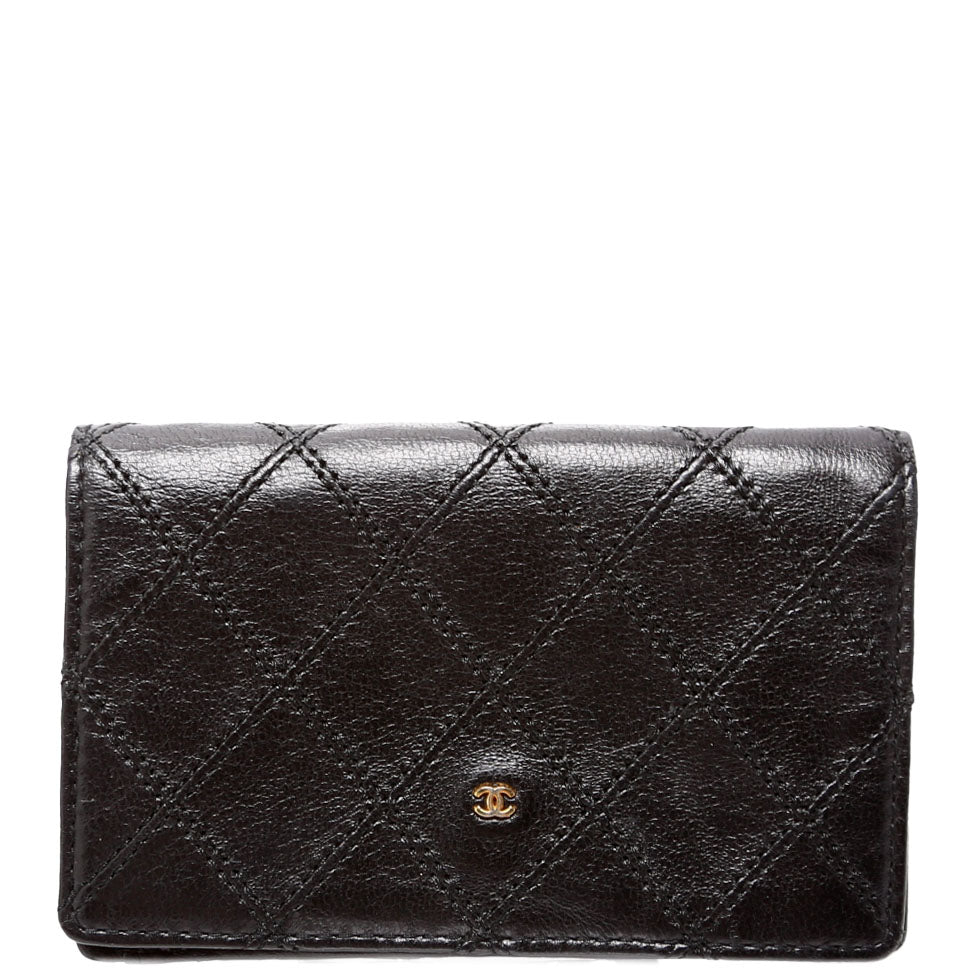 CC Quilted Compact Coin Card Case 0M Vintage Black