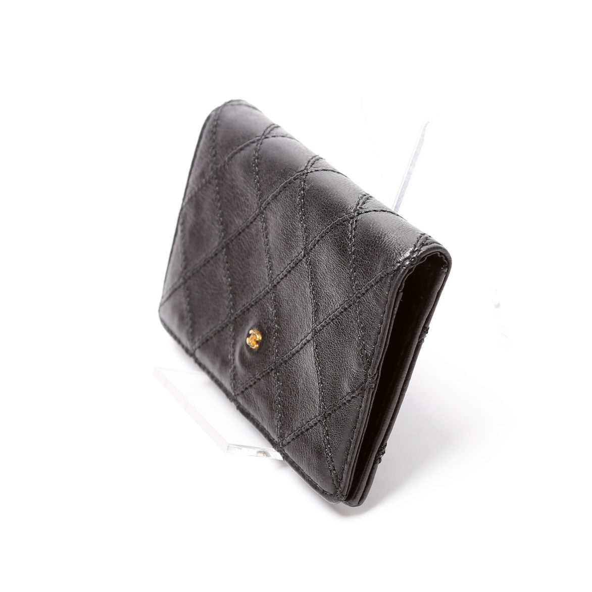 CC Quilted Compact Coin Card Case 0M Vintage Black