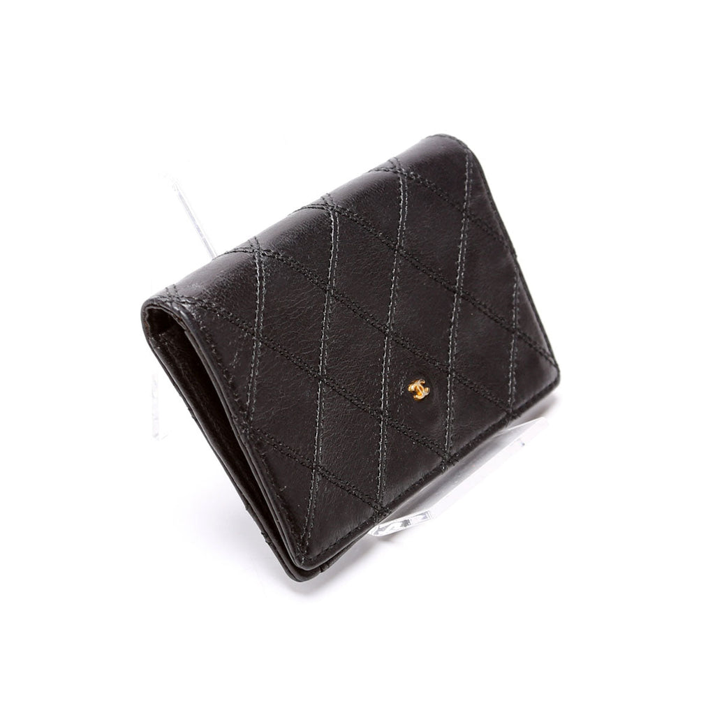 CC Quilted Compact Coin Card Case 0M Vintage Black