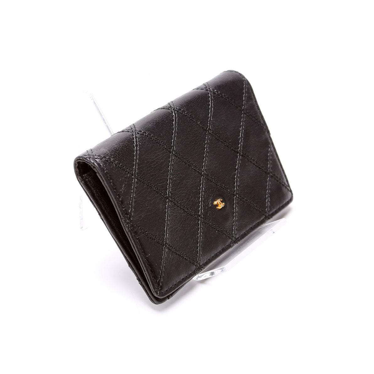 CC Quilted Compact Coin Card Case 0M Vintage Black