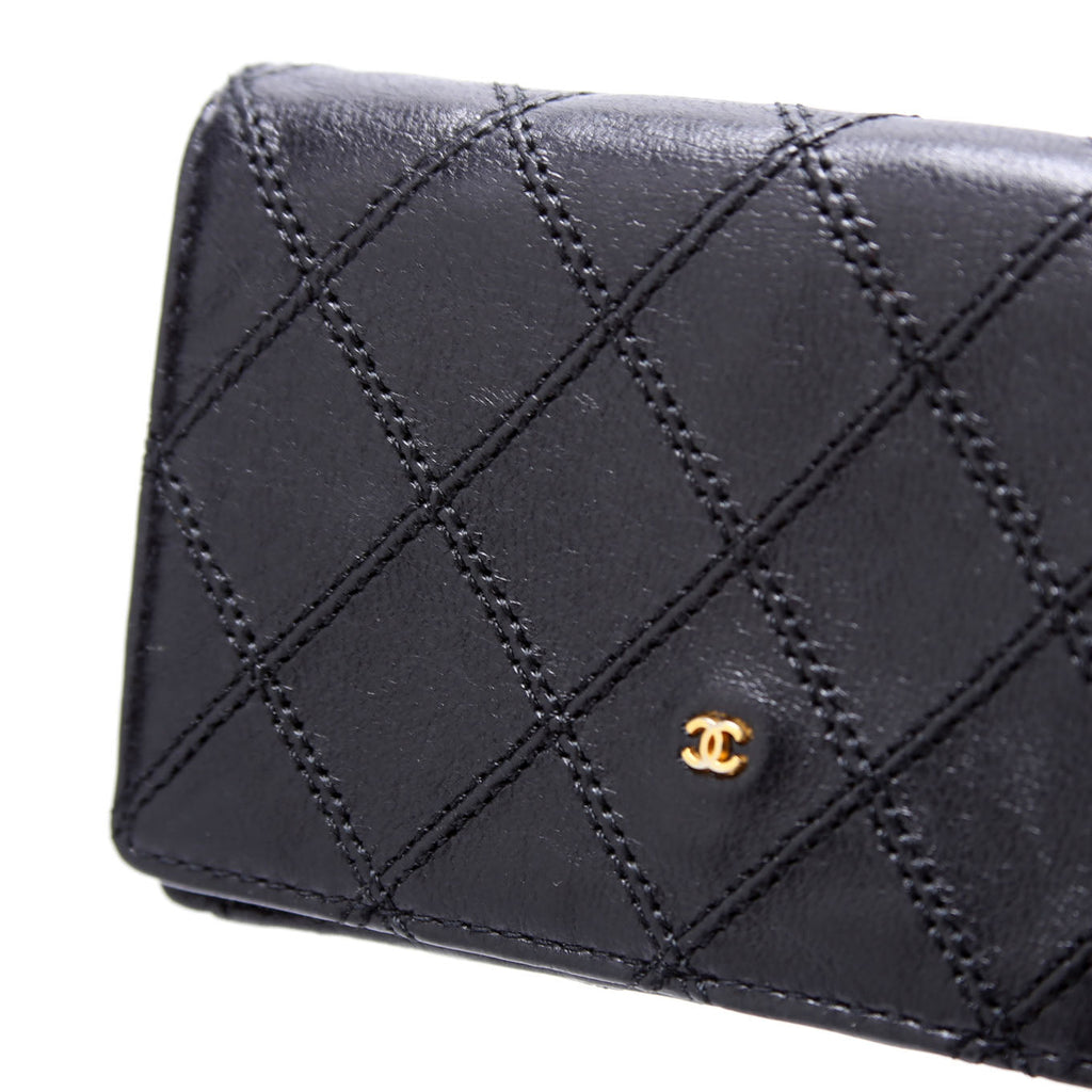 CC Quilted Compact Coin Card Case 0M Vintage Black