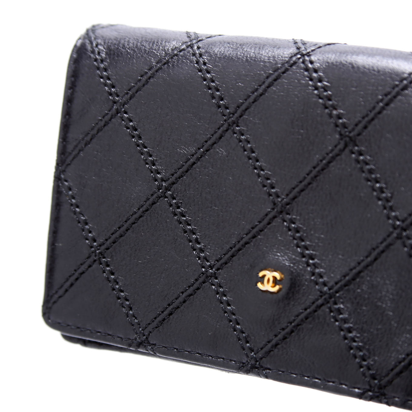 CC Quilted Compact Coin Card Case 0M Vintage Black