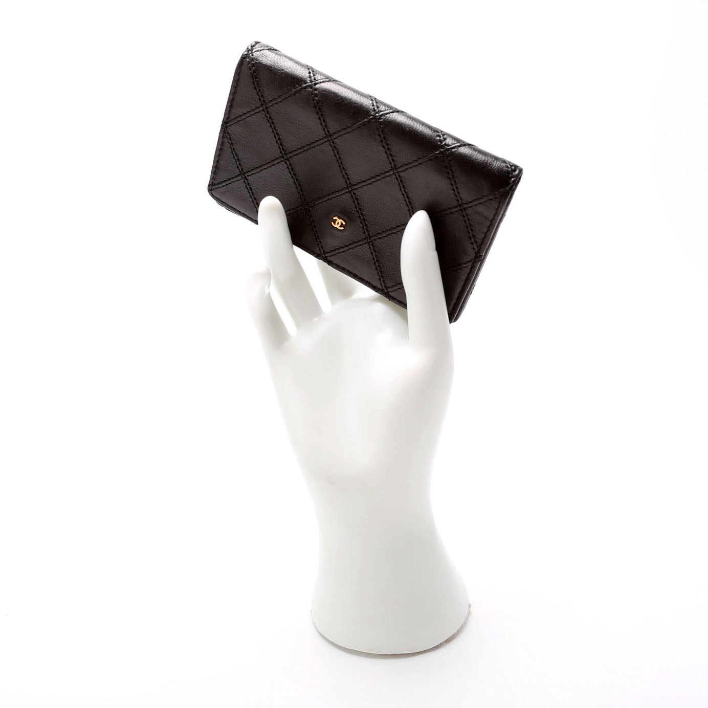 CC Quilted Compact Coin Card Case 0M Vintage Black
