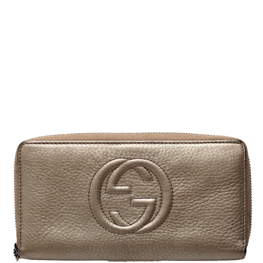 Gucci 598187 Soho Zip Around Wallet Gold