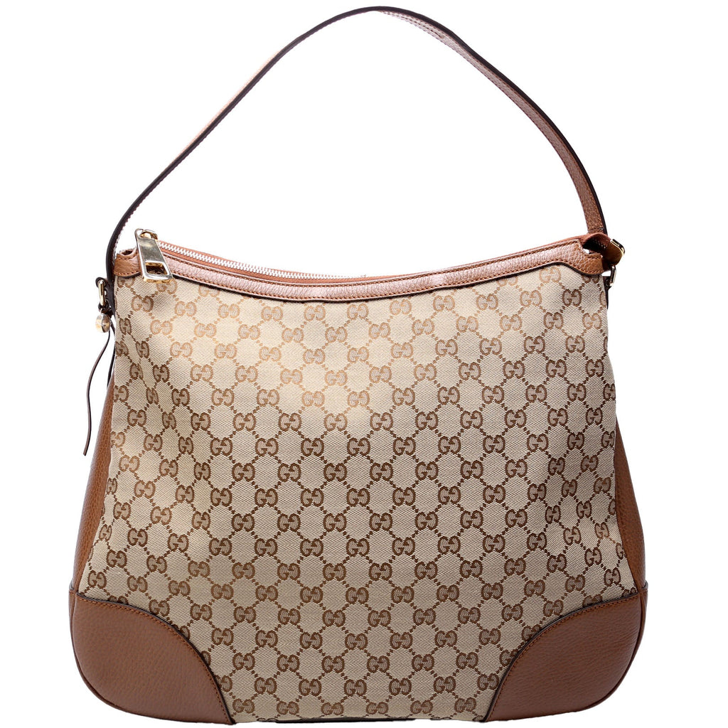 GG Canvas Bree Hobo Brown