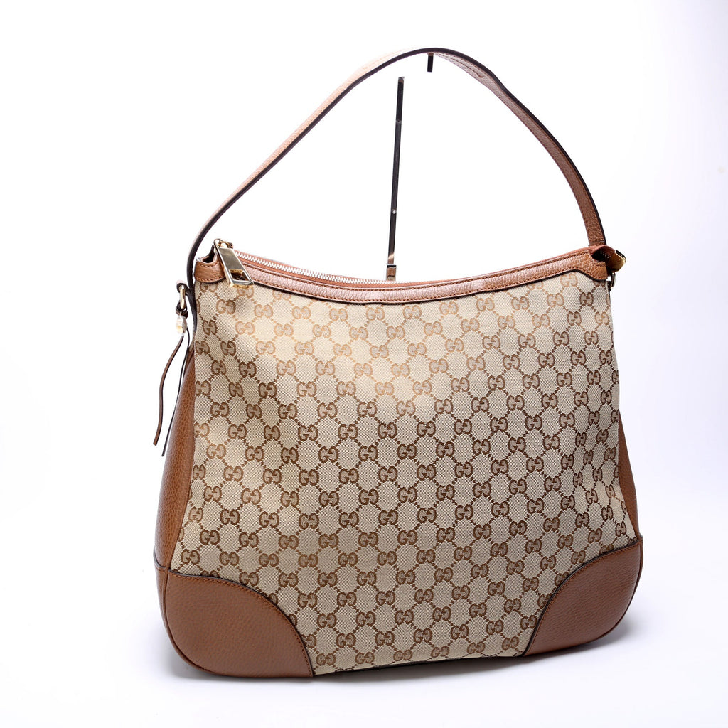 GG Canvas Bree Hobo Brown