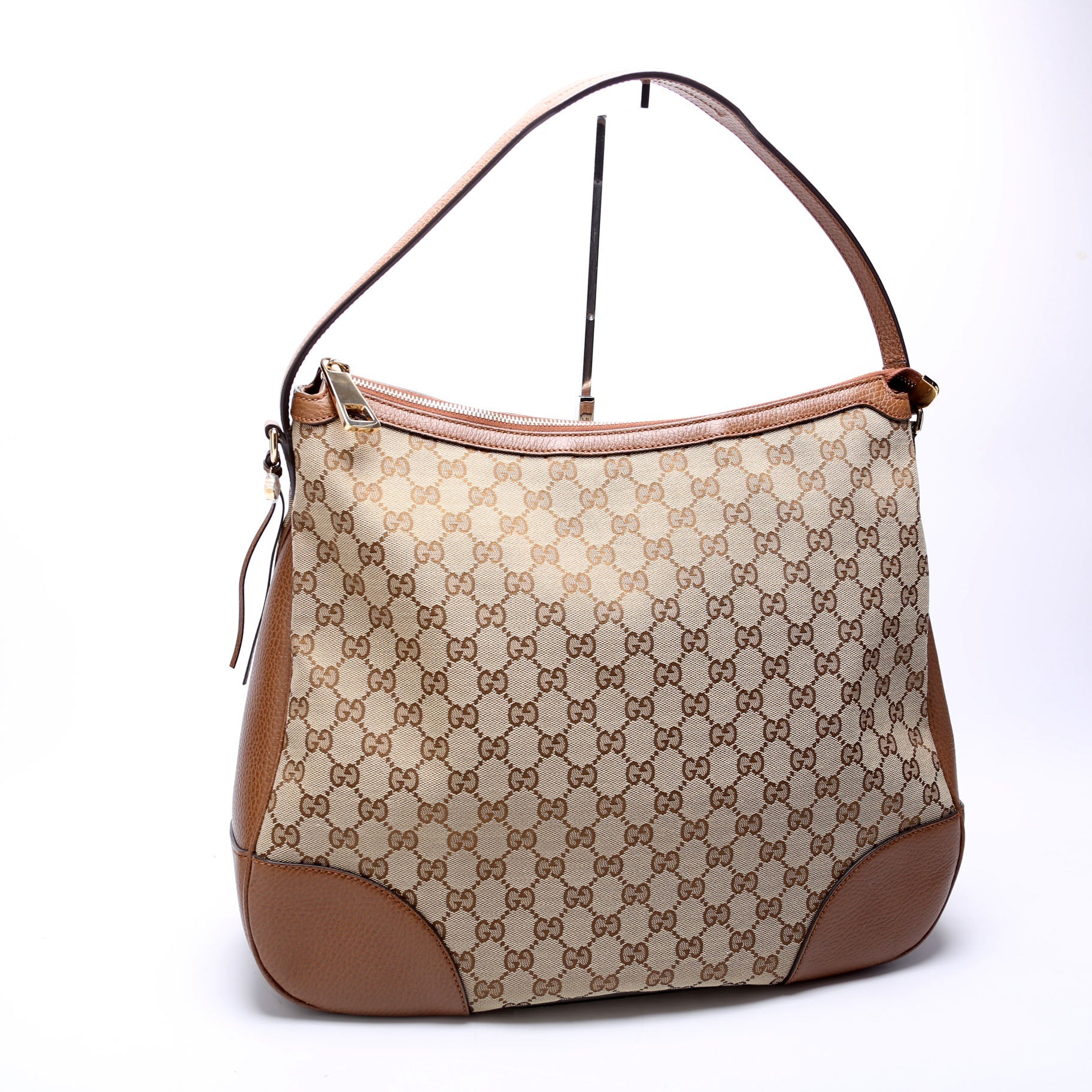 GG Canvas Bree Hobo Brown