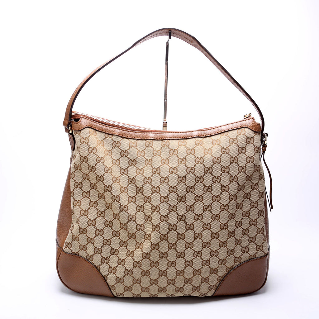 GG Canvas Bree Hobo Brown