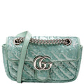 446744 Marmont Sequin Shoulder Mini Flap Teal
