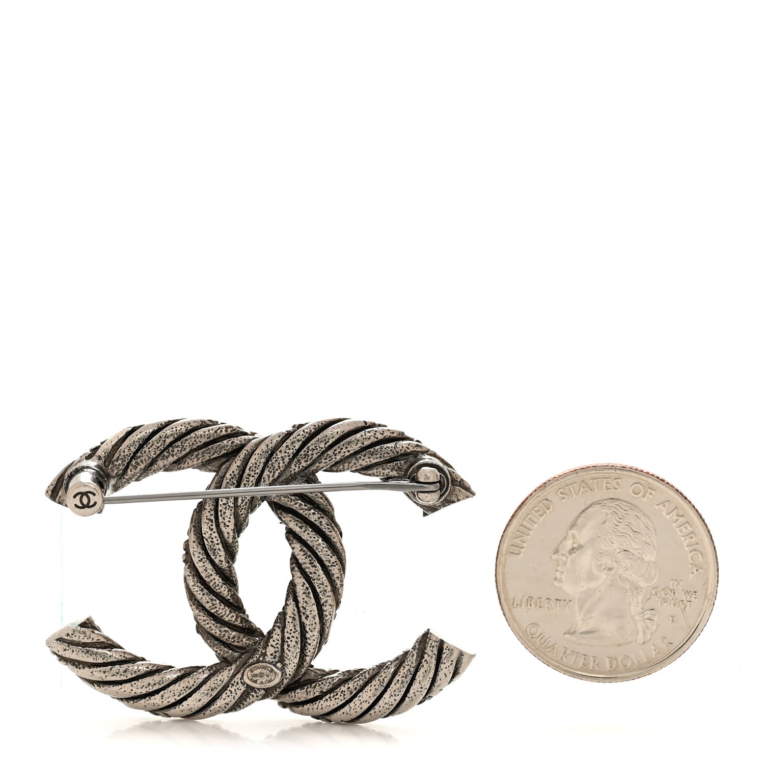 Ruthenium Twisted CC Brooch