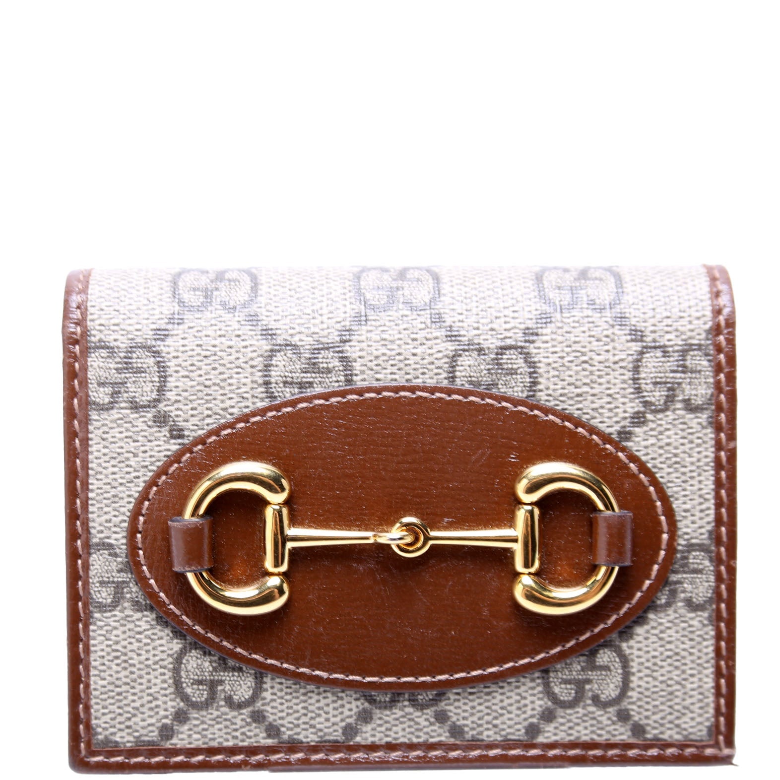 621887 Horsebit 1955 GG Supreme Card Case Brown